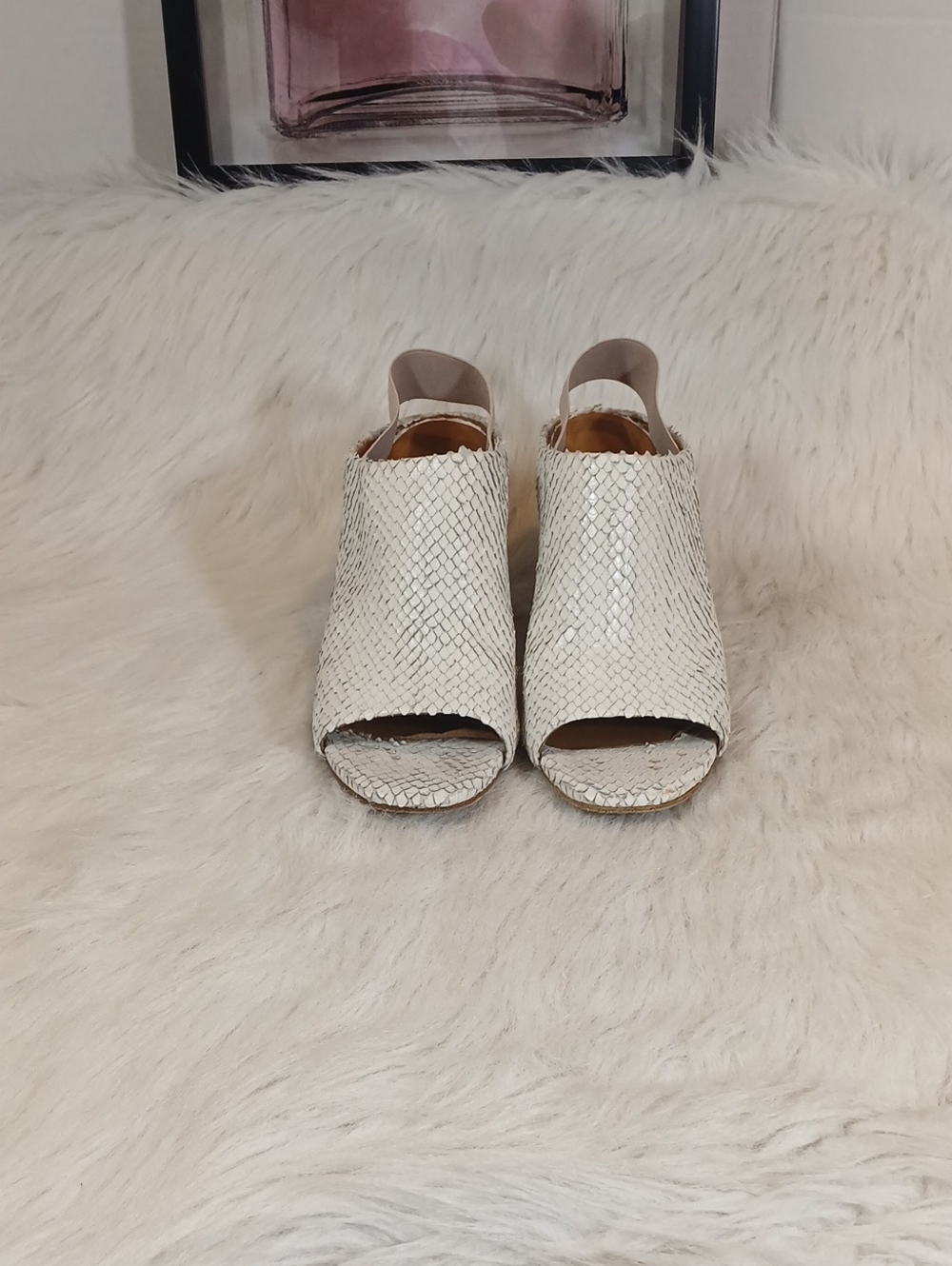 Coclico Torres Women’s Open-Toe Slingback Heeled Sandals - White Sz 39